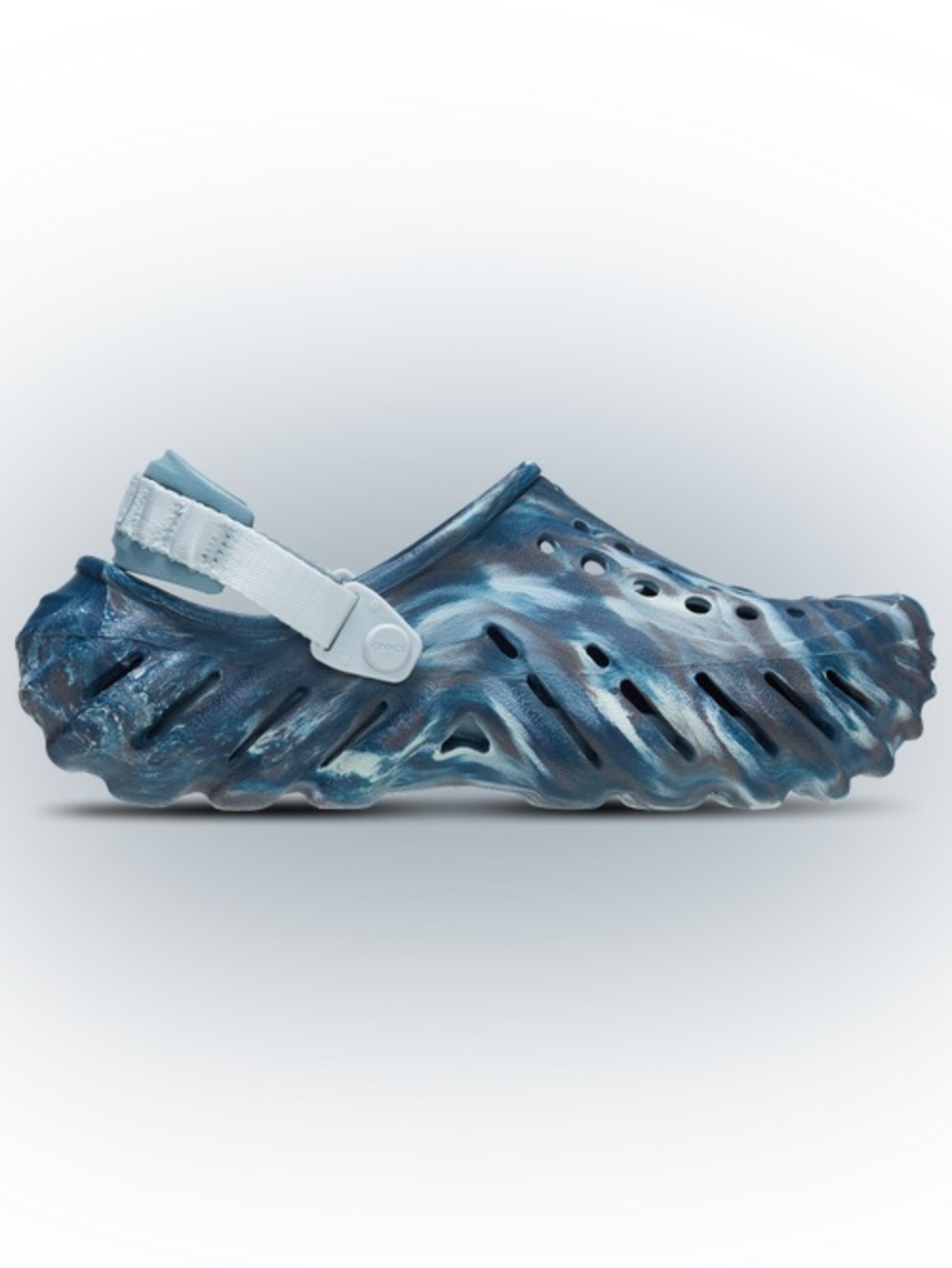 NWT Crocs Echo Marbled Blue Slip-On Clogs Size 11